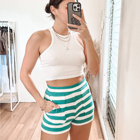 LNA Revolve Brushed Simon Short in Deep Sea Stripe Size XS - Picture 1 of 12